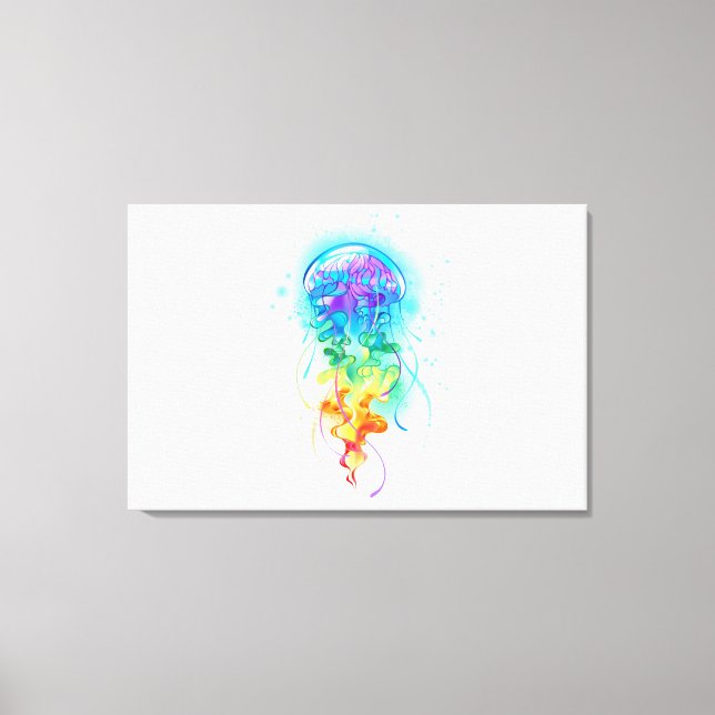 Rainbow jellyfish canvas print (Front)