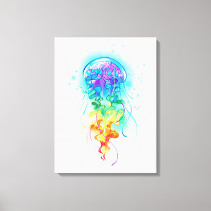 Rainbow jellyfish canvas print