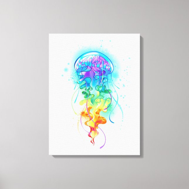 Rainbow jellyfish canvas print (Front)