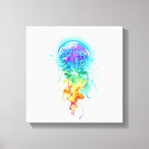 Rainbow jellyfish canvas print