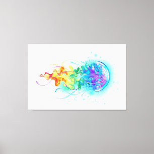Rainbow jellyfish canvas print