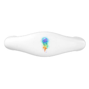 Rainbow jellyfish ceramic drawer pull