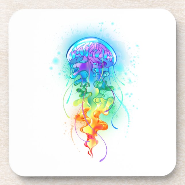 Rainbow jellyfish coaster (Front)