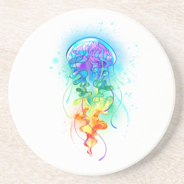 Rainbow jellyfish coaster (Front)