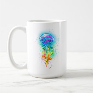 Rainbow jellyfish coffee mug