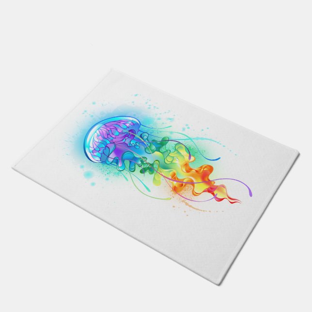 Rainbow jellyfish doormat (Angled)