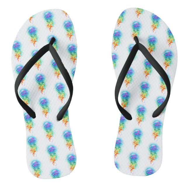 Rainbow jellyfish flip flops (Footbed)