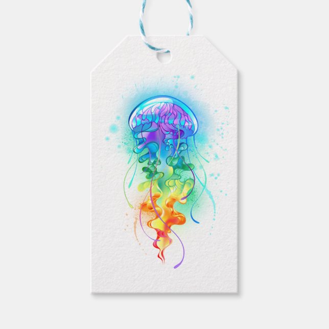 Rainbow jellyfish gift tags (Front)