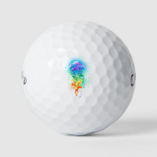 Rainbow jellyfish golf balls