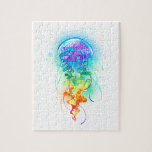 Rainbow jellyfish jigsaw puzzle