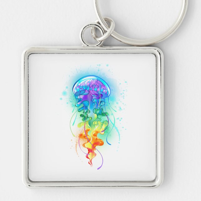 Rainbow jellyfish key ring (Front)