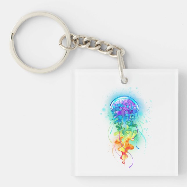 Rainbow jellyfish key ring (Front)