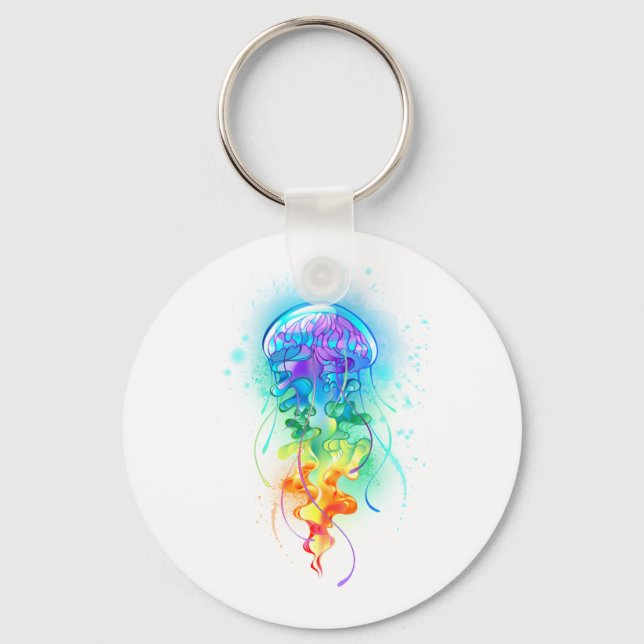 Rainbow jellyfish key ring (Front)