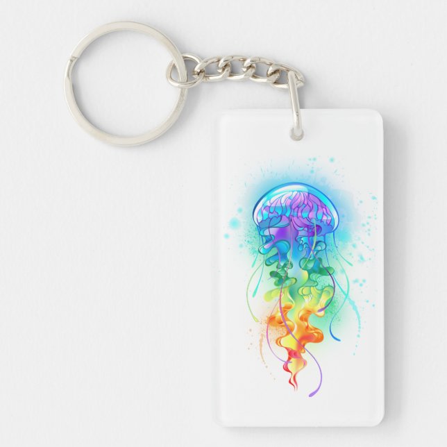 Rainbow jellyfish key ring (Front)