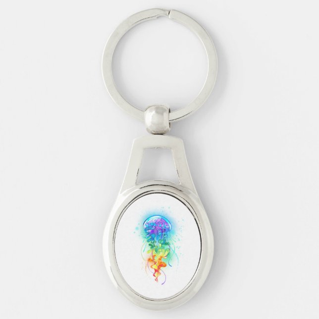 Rainbow jellyfish key ring (Front)
