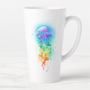 Rainbow jellyfish latte mug
