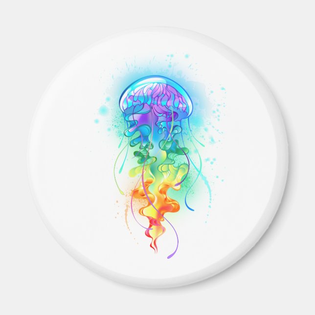Rainbow jellyfish magnet (Front)