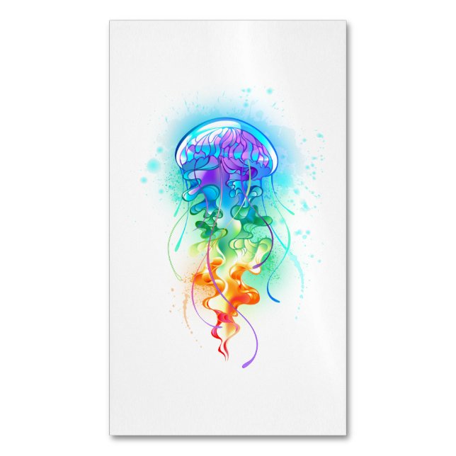 Rainbow jellyfish 	Magnetic business card (Front Vertical)