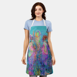 Rainbow Jellyfish Mermaid Prom Dresses Apron