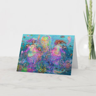 Rainbow Jellyfish Mermaid Prom Dresses Card