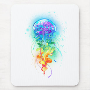 Rainbow jellyfish mouse mat