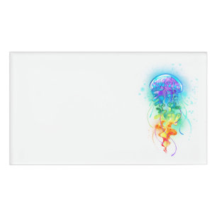Rainbow jellyfish name tag