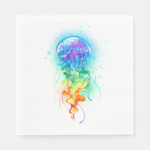 Rainbow jellyfish napkin