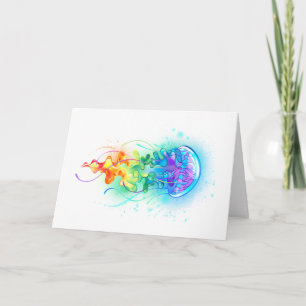 Rainbow jellyfish note card