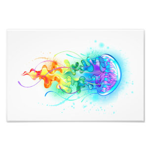 Rainbow jellyfish photo print