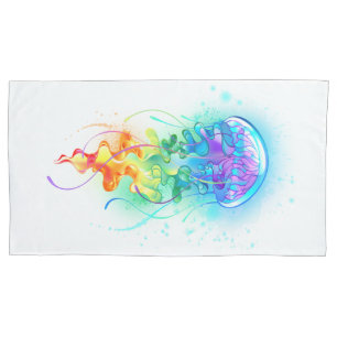 Rainbow jellyfish pillowcase