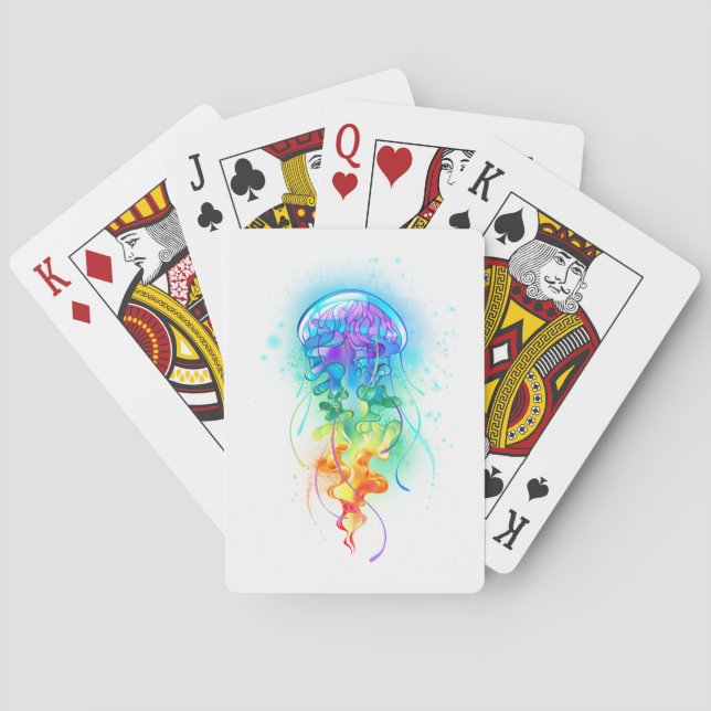 Rainbow jellyfish playing cards (Back)