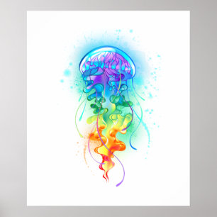 Rainbow jellyfish poster
