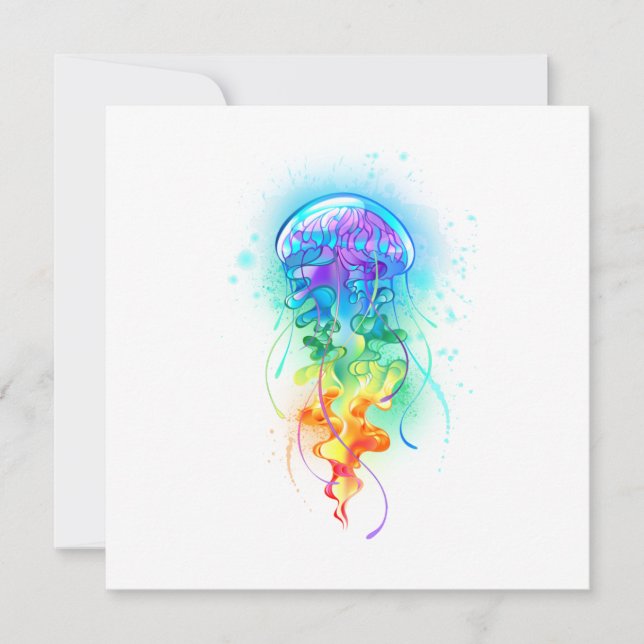 Rainbow jellyfish save the date (Front)