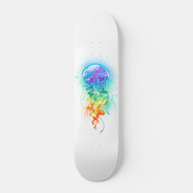 Rainbow jellyfish skateboard (Front)
