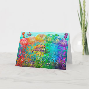 Rainbow Jellyfish Tentacles Card