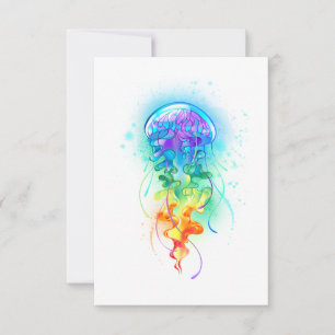 Rainbow jellyfish thank you card