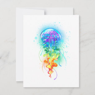 Rainbow jellyfish thank you card