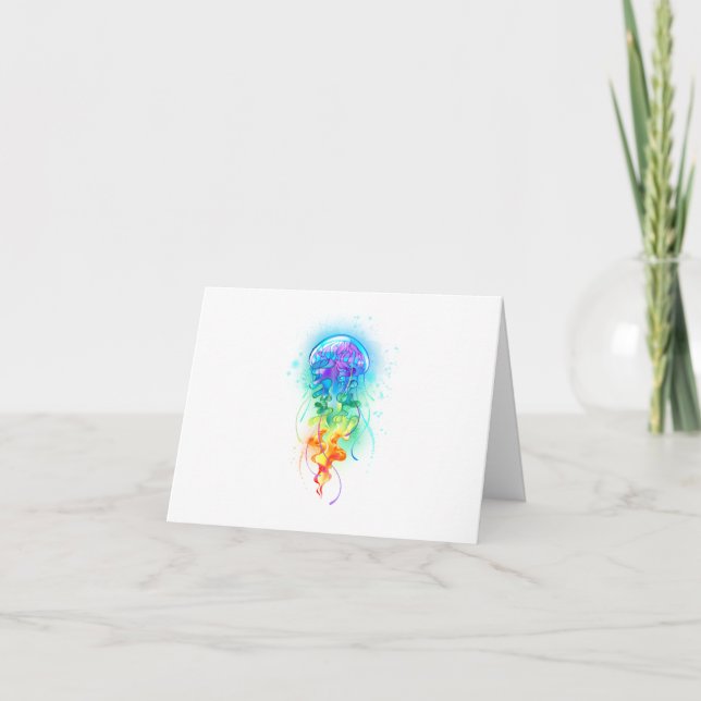 Rainbow jellyfish thank you card (Front)