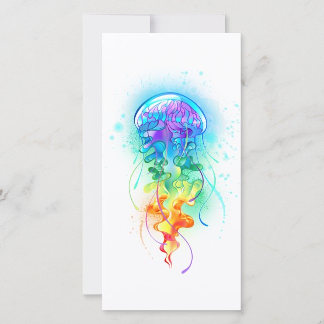 Rainbow jellyfish thank you card (Front)
