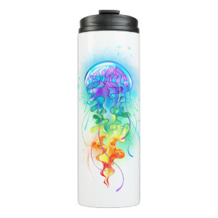Rainbow jellyfish thermal tumbler
