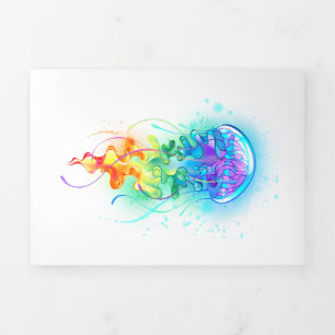 Rainbow jellyfish Tri-Fold invitation