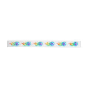 Rainbow jellyfish wrap around label