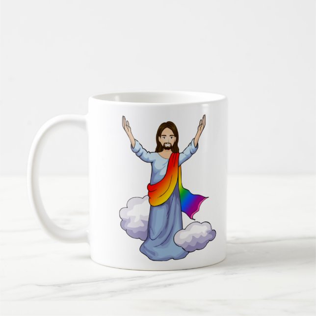 Rainbow Jesus Coffee Mug (Left)