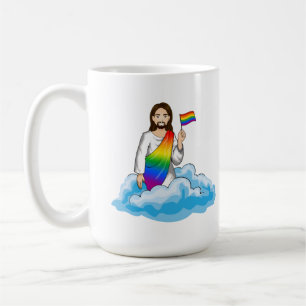 Rainbow Jesus Flag Coffee Mug
