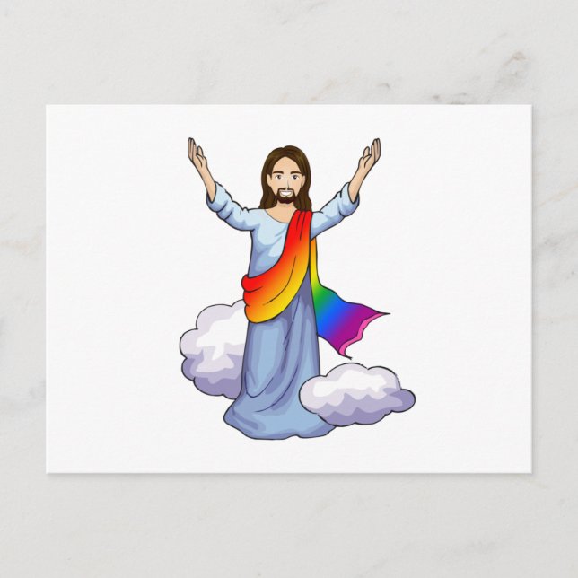 Rainbow Jesus Postcard (Front)