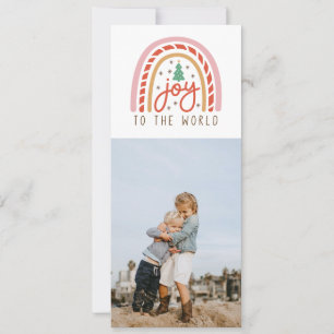 Rainbow Joy to the World 4 Photo Christmas Card