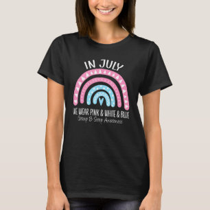 Rainbow June We Wear Pink Blue GBS Group B Strep A T-Shirt