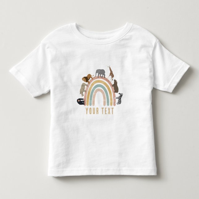 Rainbow Jungle Animals  Toddler T-Shirt (Front)