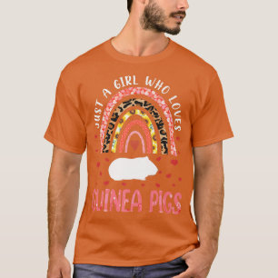 Rainbow Just A Girl Who Loves Guinea pigs Animals  T-Shirt