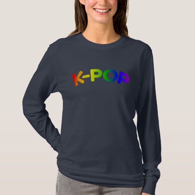 Rainbow K-Pop Long Sleeve T-Shirt (Front)